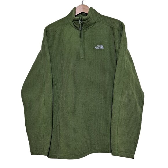 The North Face Jacket Men Large Green Fleece Quarter Zip Layer Gorpcore Outdoors - Picture 1 of 9
